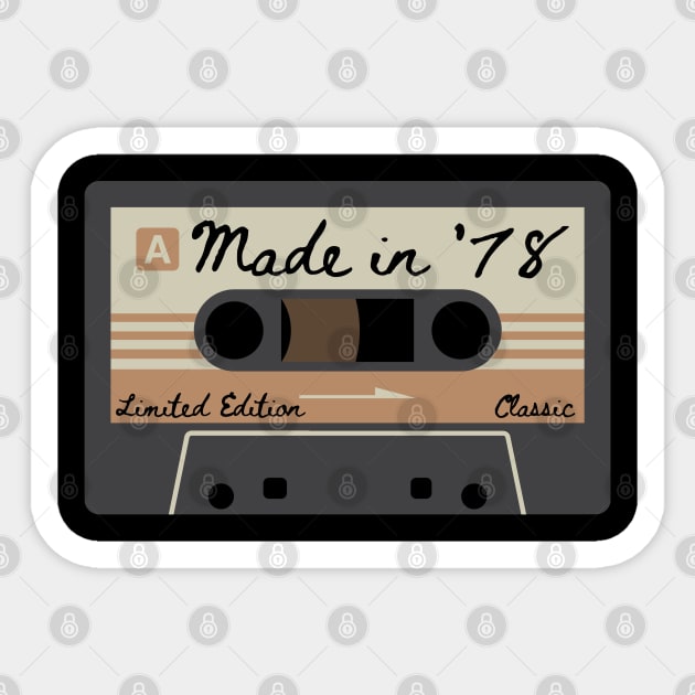 1978 Mixed Tape Limited Edition Classic Sticker by MalibuSun